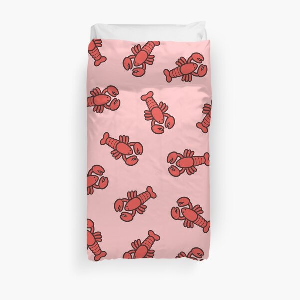 Lobsters Pattern on Light Pink Duvet Cover