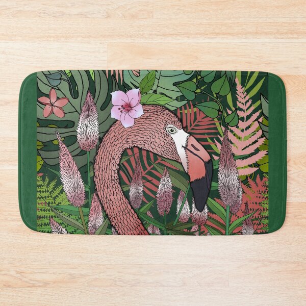 Item preview, Florencia the Flamingo in her Forest Full of Florals designed and sold by IrishVikingDesigns.