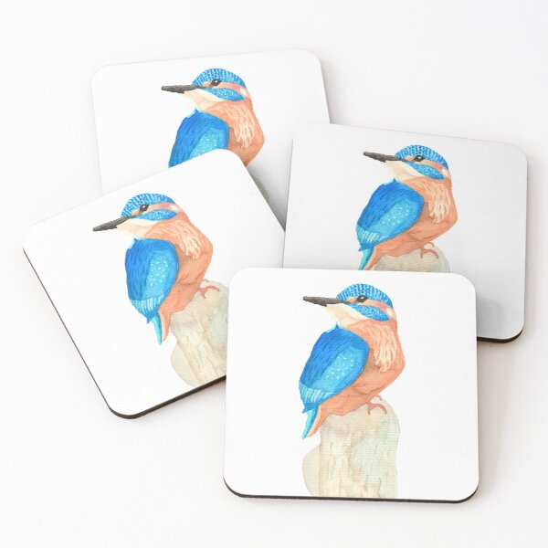 Item preview, A kingfisher on a tree stump, white designed and sold by Sonderblume.