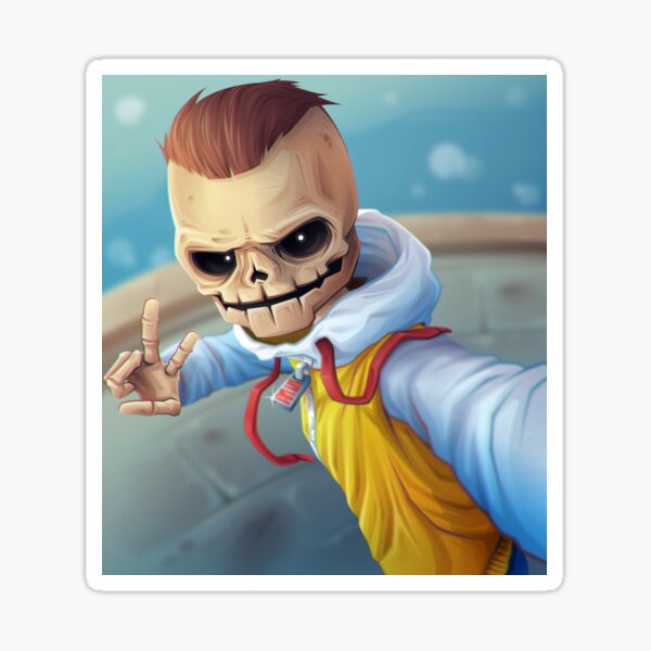 Skullboy Selfie Sticker