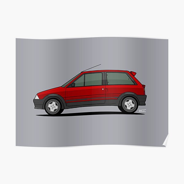 Citroen Ax Gt Illustration Poster By Rjwautographics Redbubble