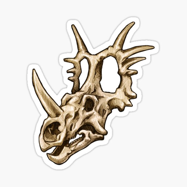 Dinosaur Skull Styracosaurus Sticker Sticker