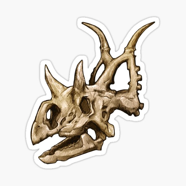 Dinosaur Skull Diabloceratops Sticker Sticker