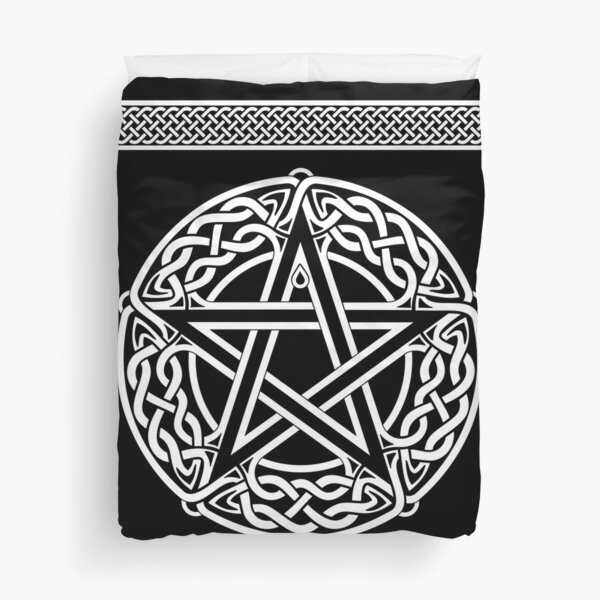 Celtic Pentagram or Pentacle white Duvet Cover