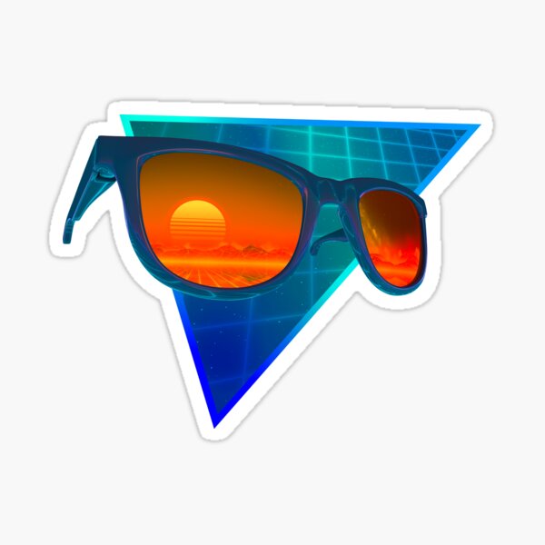Sunglasses in space (Blue) Sticker