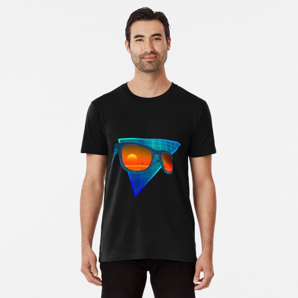 Sunglasses in space (Blue) Premium T-Shirt