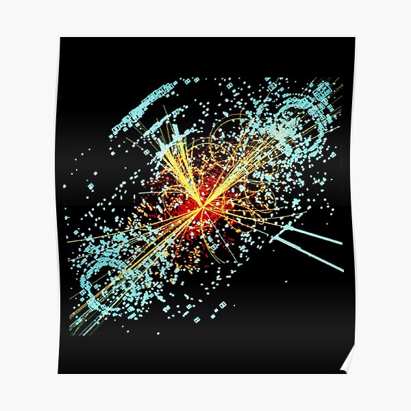 Large Hadron Collider. CMS detector, a possible appearance of the Higgs boson. Poster