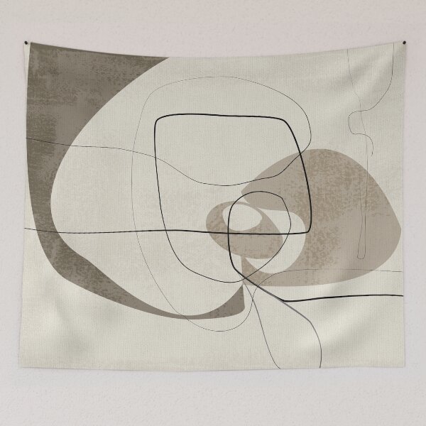 Item preview, Minimalist Abstract Art Shapes - Scribbles -  Beige 2 designed and sold by simplydesignart.