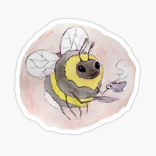 A bee with tea  Sticker