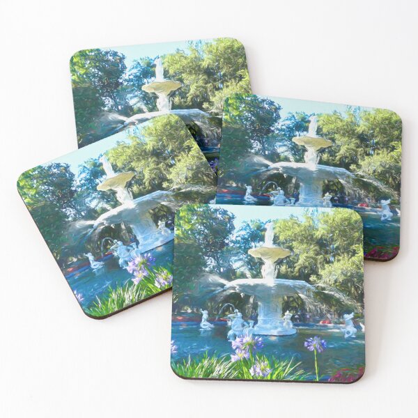 Item preview, Impressionist Forsyth Park Fountain in Savannah, Georgia designed and sold by Amy Dundon.