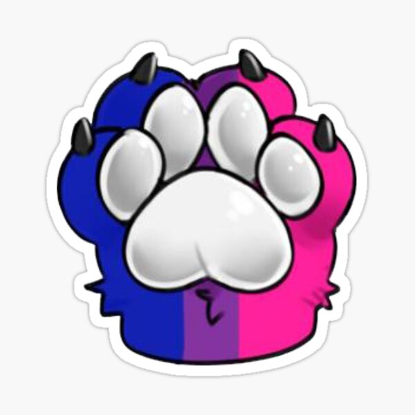 Bisexual Pride Paw Bean Sticker For Sale By Checkers Furry Redbubble   St,small,507x507 Pad,600x600,f8f8f8.u1 