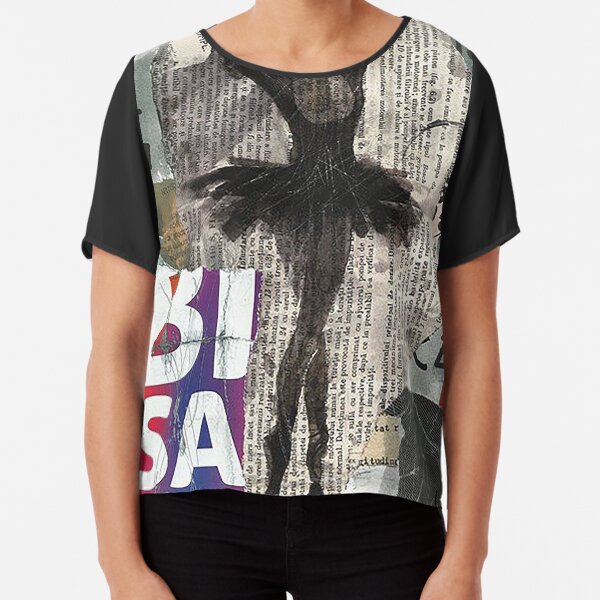 Old newspapers Chiffon Top