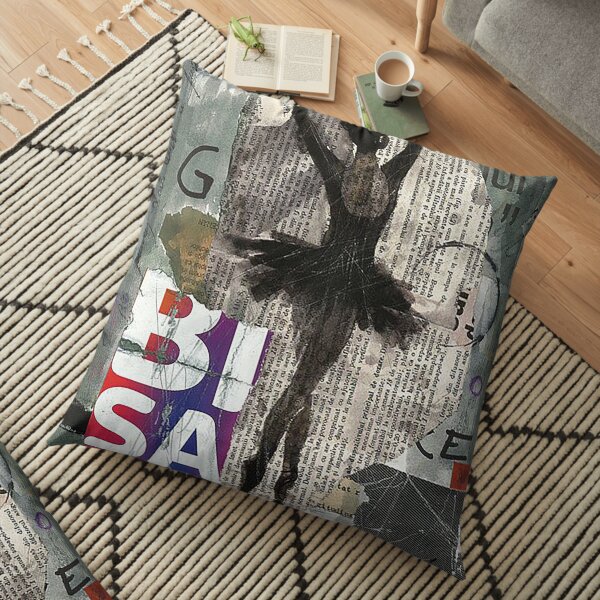Old newspapers Floor Pillow