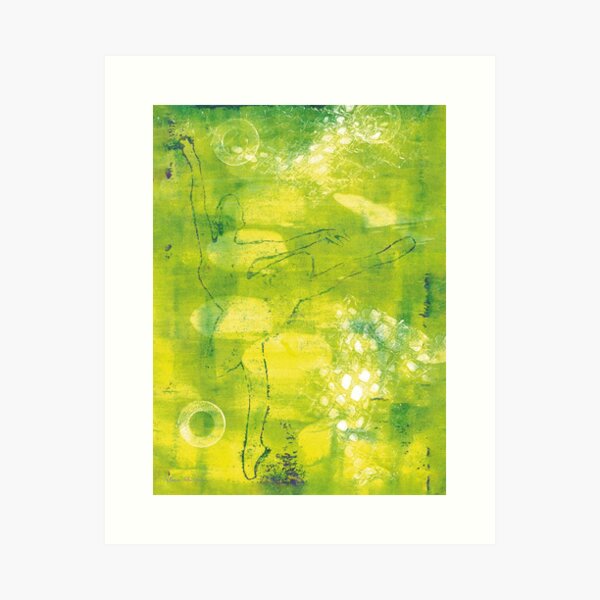 Ballerina in light green Art Print