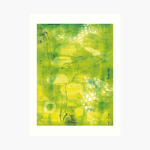 Ballerina in light green Art Print