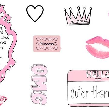 Girly Tumblr Stickers Sticker for Sale by amandabrynn