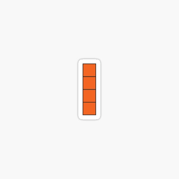 Item preview, Orange Tetris Sticker designed and sold by Lauren Smyjunas.