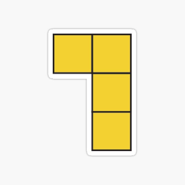 Item preview, Yellow Tetris Sticker designed and sold by Lauren Smyjunas.