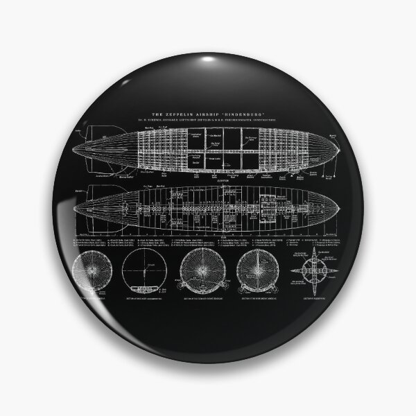 Item preview, Hindenburg Zeppelin Airship Plans Diagram Art designed and sold by Stephen Chambers / The Pop Art Factory.