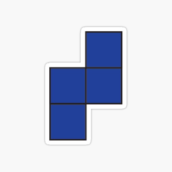 Item preview, Blue Tetris Sticker designed and sold by Lauren Smyjunas.