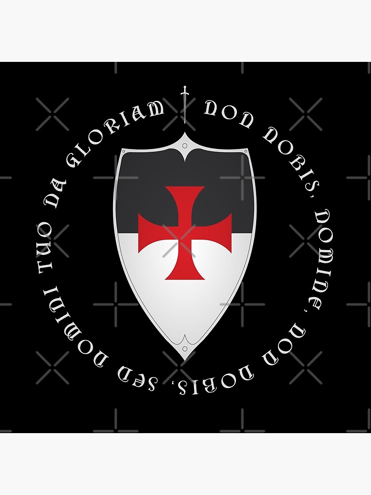 "Knights Templar Crusader Motto and Cross" Throw Pillow for Sale by