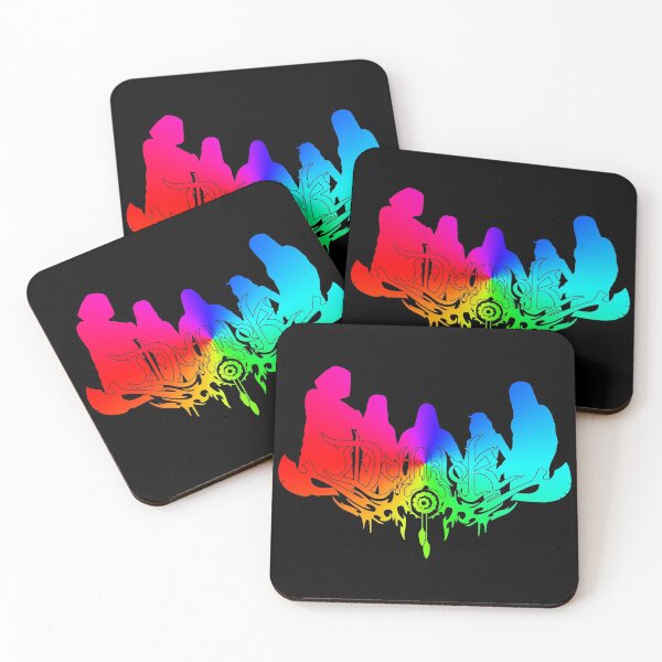 Item preview, Rainbow Dethklok Logo with Band Member Silhouette on Black designed and sold by gkillerb.