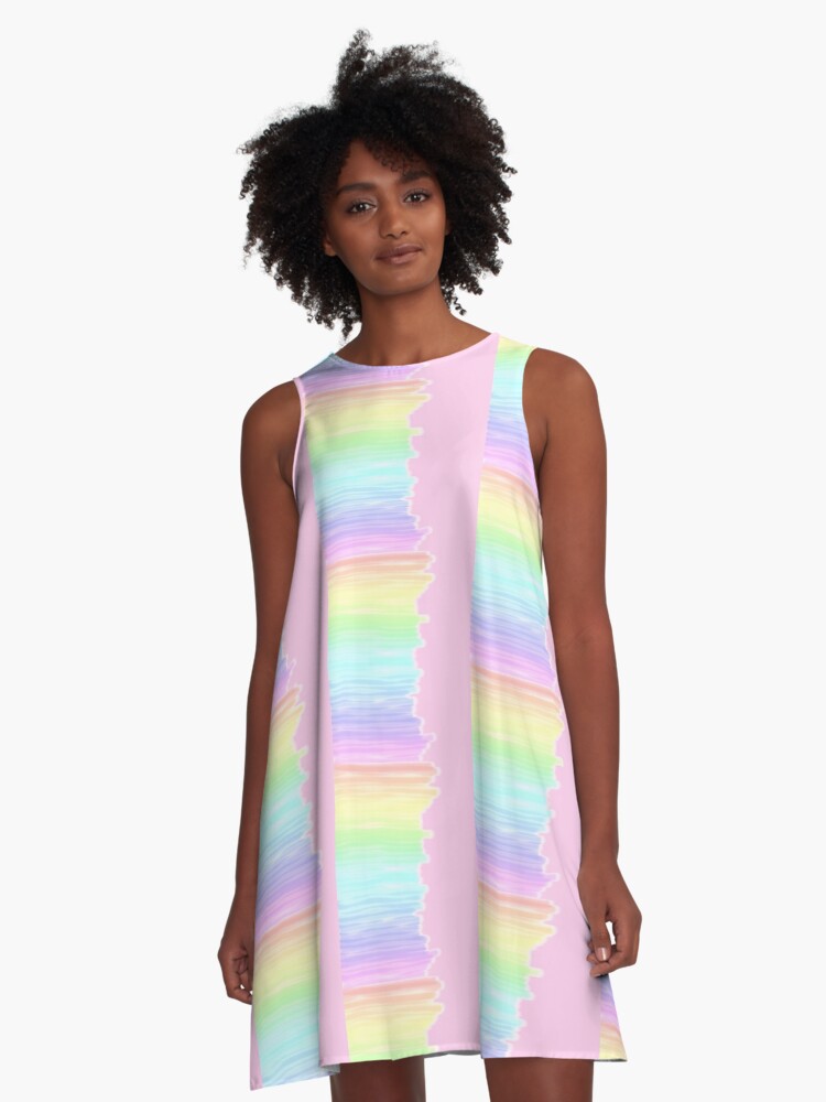 Pastel rainbow watercolour  A-Line Dress for Sale by Melanie