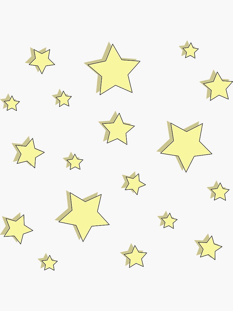 Yellow Stars Aesthetic Sticker – Big Moods