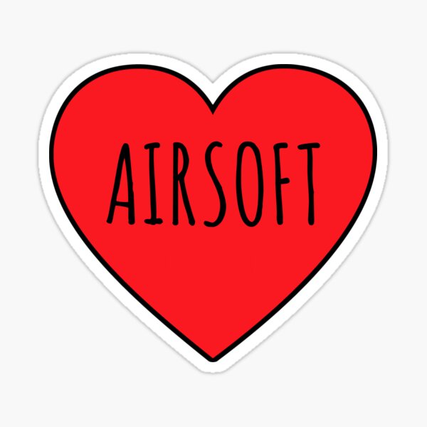Vista previa del artículo con la obra «Amo el corazón de Airsoft», diseñado y vendido por Vanover Designs.