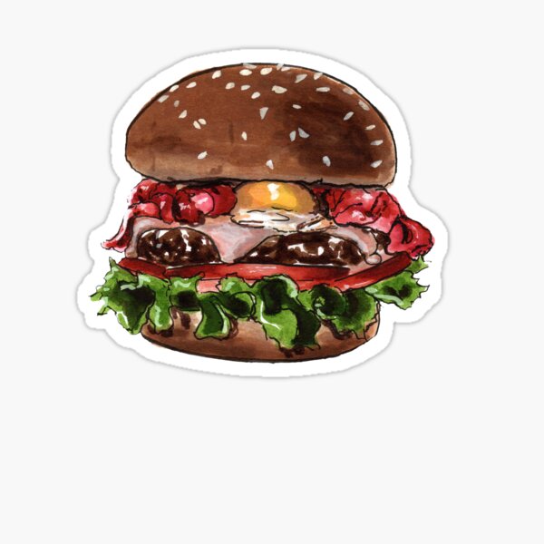 Burger Burger Hamburger Food Illustration Sticker For Sale By Firioss Redbubble 0541