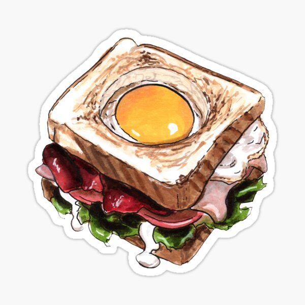 Sandwich con ventana, ilustración de comida Pegatina
