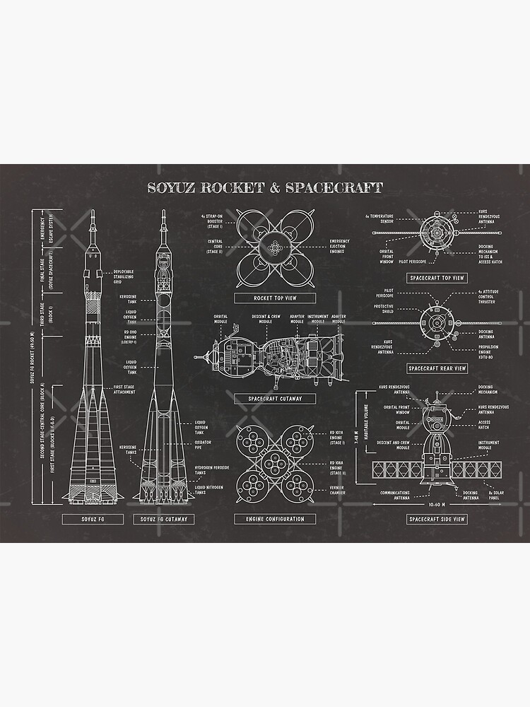Soyuz Rocket And Spacecraft (Blackboard) by BGALAXY