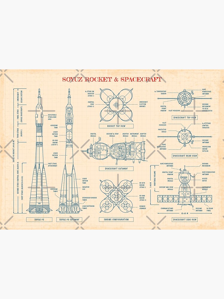 Soyuz Rocket and Spacecraft (Paper Color) by BGALAXY