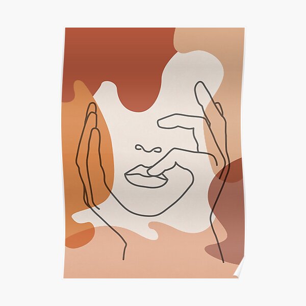 COLOR BLOCK LINE FACES Poster