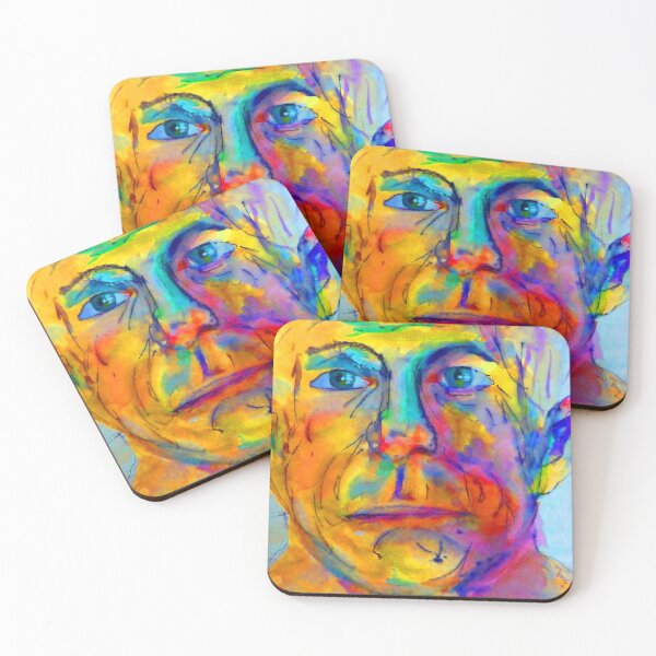 Item preview, Man of Many Colors, Abstract Portrait, Watercolor Portrait, Original Art, Colorful Male Face designed and sold by dianecita.