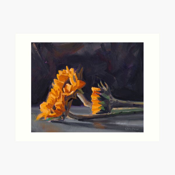 Three Mini Sunflowers Art Print