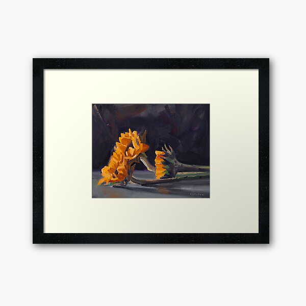 Three Mini Sunflowers Framed Art Print