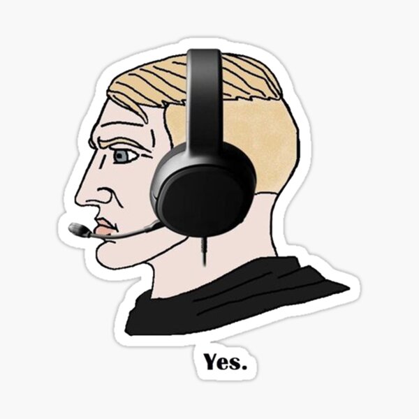 Gamer Chad Stickers Redbubble - gamer chad gamer roblox