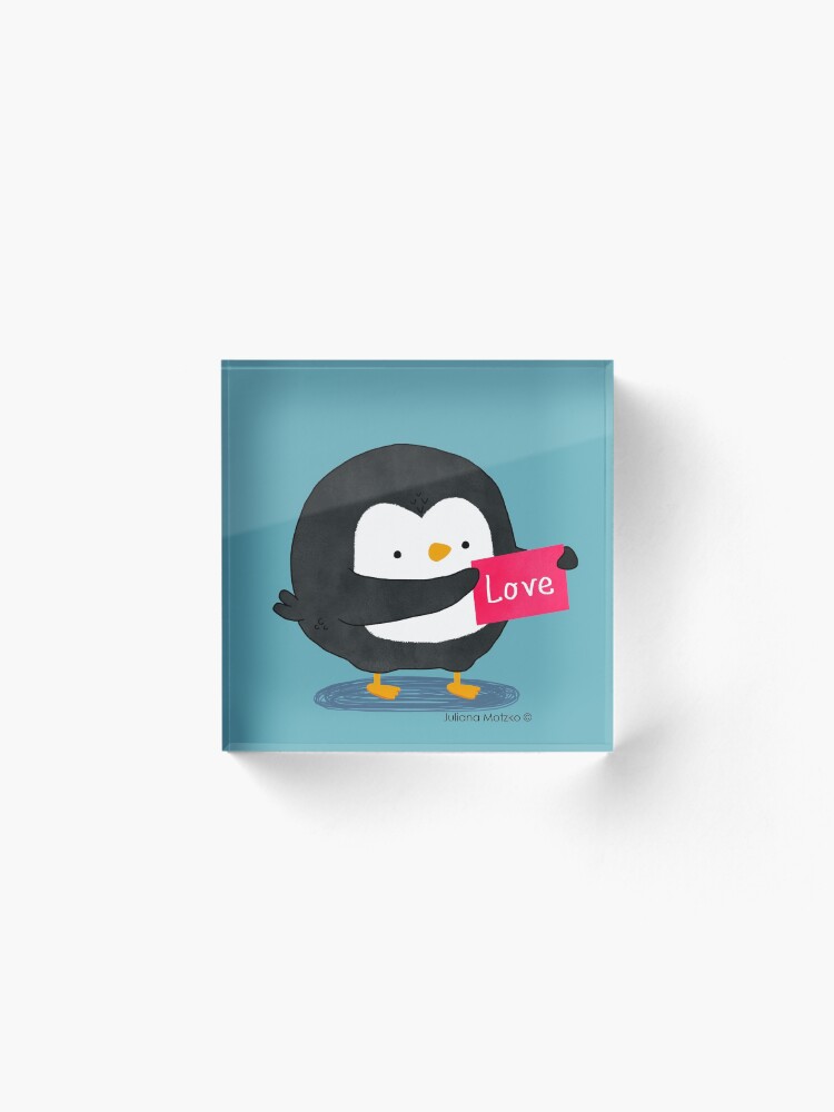 Alternate view of Penguin with a Love Card Acrylic Block