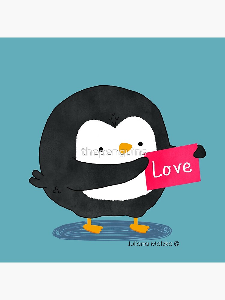 Penguin with a Love Card by thepenguins