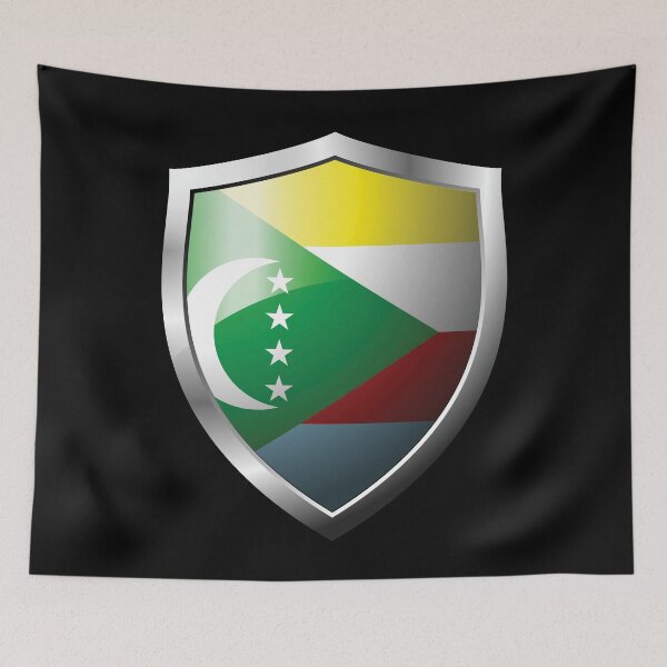 Item preview, Strong Comoros Flag Shield Country designed and sold by HelloFromAja.