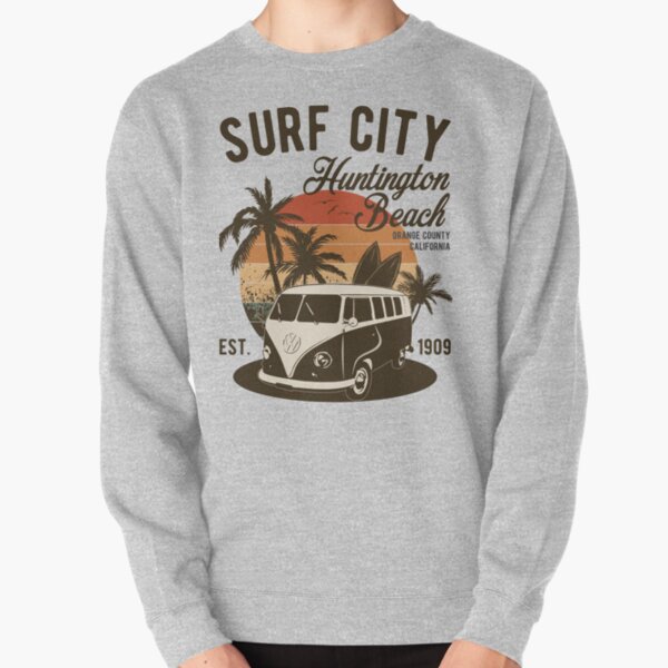 Vintage Surf City Huntington Beach California Summer Gift Pullover Sweatshirt