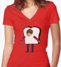 Bread Man Women's Fitted V-Neck T-Shirt