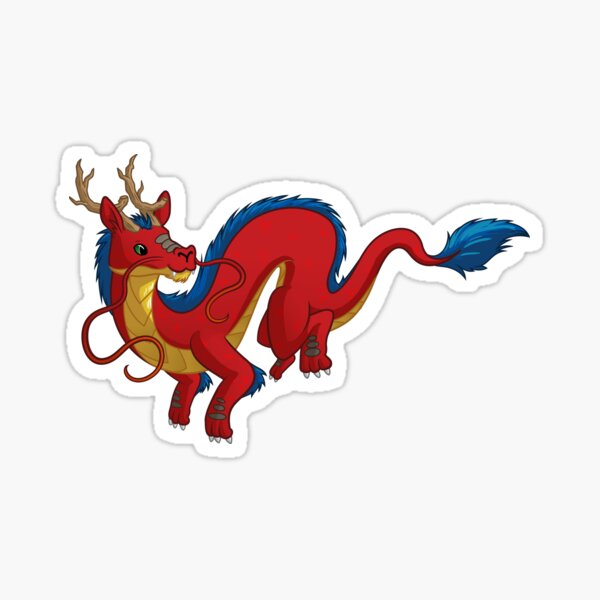 Red Eastern Dragon Sticker