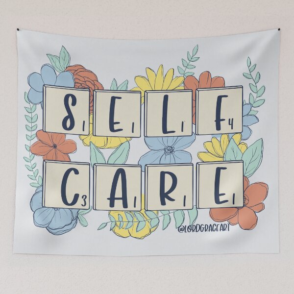 Item preview, Self Care Floral Tiles  designed and sold by LordGraceArt.