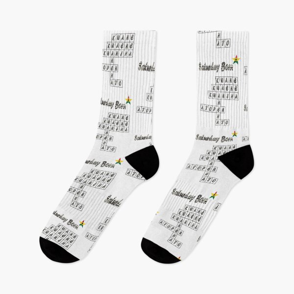 Item preview, Saturday Born Ghanaian Male Names in black and white designed and sold by WhoWeAre.