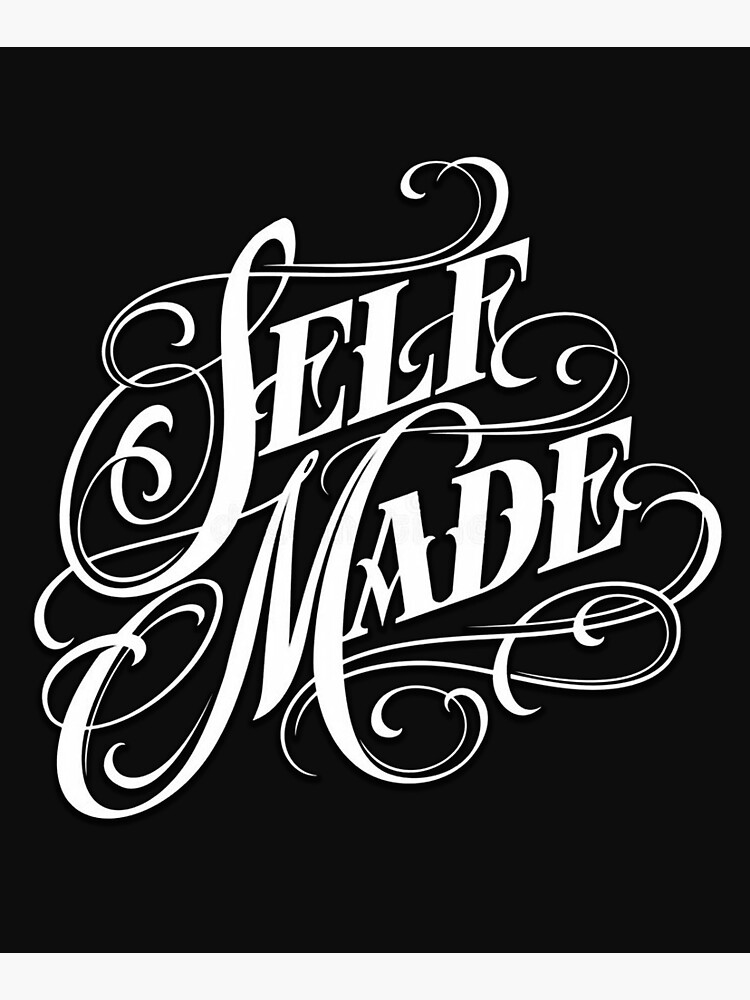 Self Made Chicano Lettering Tattoo Design  Mounted Print for Sale