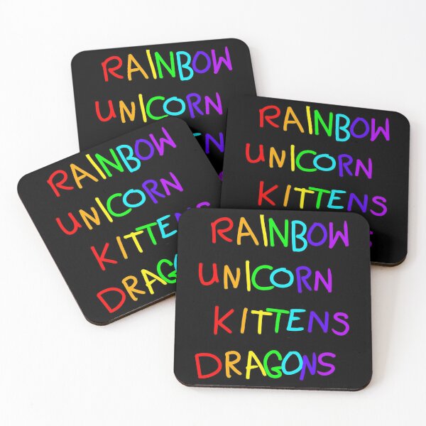 Item preview, Rainbow unicorn kittens dragons  designed and sold by Melanie Jeyakkumar.