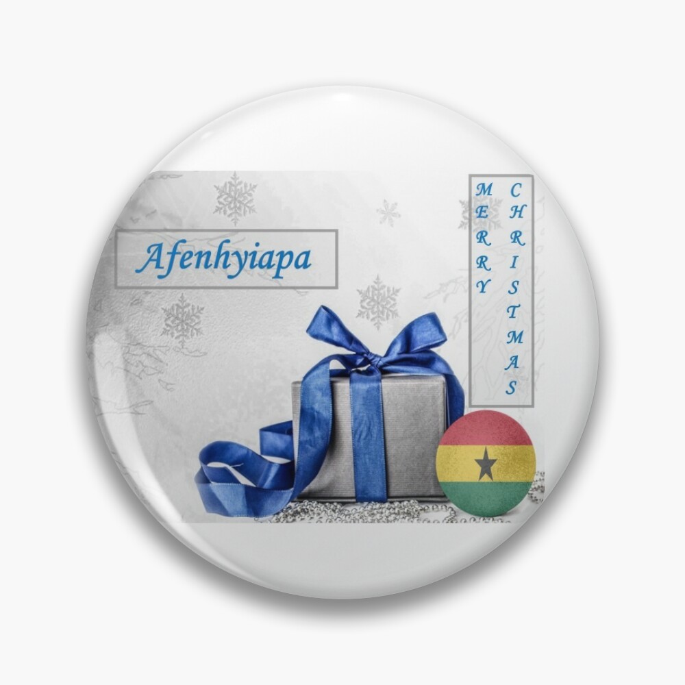 Merry 'Ghana' Christmas in blue and silver Pin for Sale by WhoWeAre