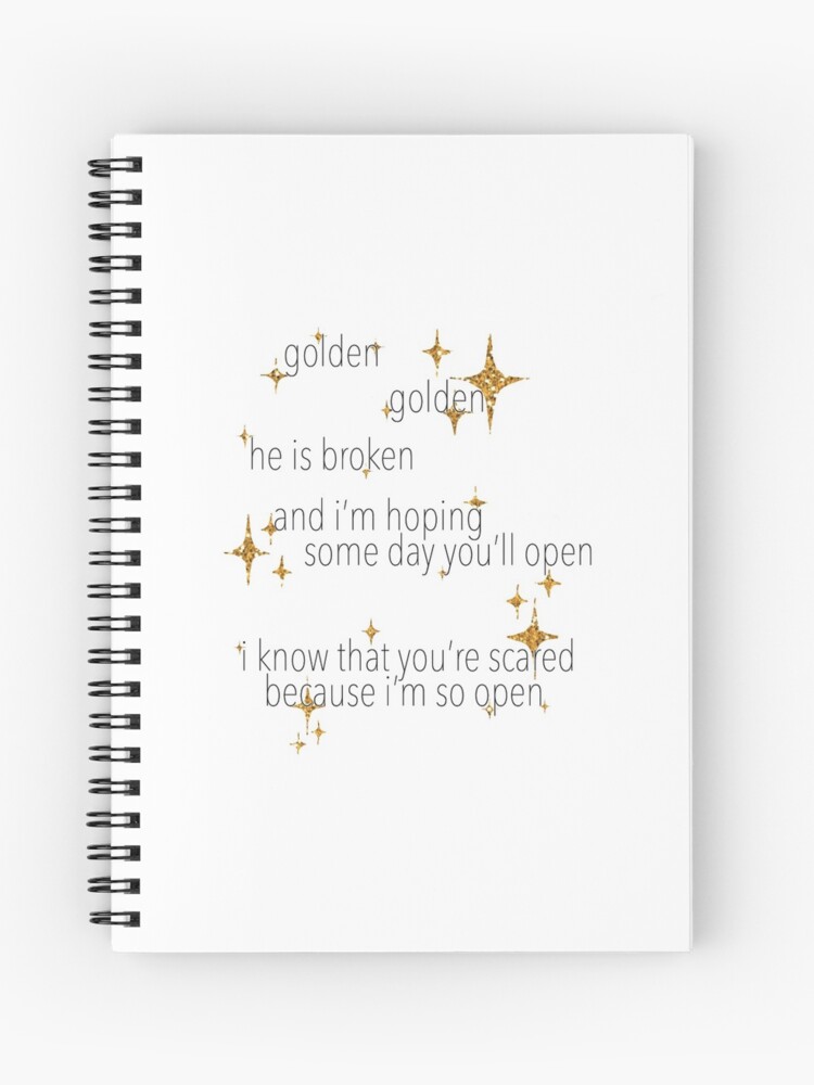 Harry Styles Golden Unreleased Lyrics Spiral Notebook for Sale by Natalie  Erskine